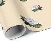 羊皮紙の金ゴールドのマグノリアの花 ラッピングペーパー (ロールコーナー)