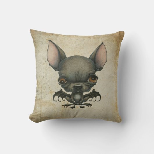 羊皮紙のBatdog クッション (正面)