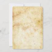 羊皮紙は秋の結婚式かえでの葉のヴィンテージの渦巻きます 招待状 (裏面)