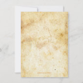 羊皮紙は秋の結婚式かえでの葉のヴィンテージの渦巻きます 招待状 (裏面)