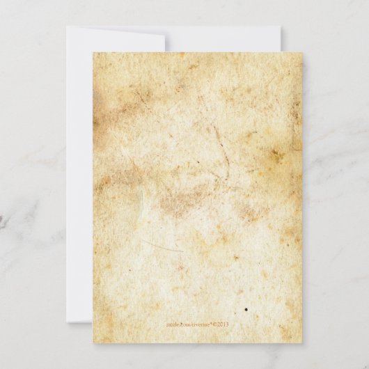 羊皮紙は秋の結婚式かえでの葉のヴィンテージの渦巻きます 招待状 (裏面)