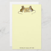 羊皮紙スクロールが付いている2つのかわいいネズミ-住所の… 便箋 (正面/裏面)