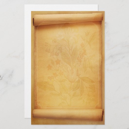 羊皮紙スクロール一見の文房具 便箋 (正面/裏面)