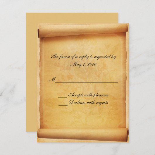 羊皮紙スクロール応答カード 出欠カード (正面/裏面)