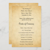 羊皮紙パターンデザインの結婚式プログラム プログラム (正面/裏面)