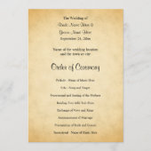 羊皮紙パターンデザインの結婚式プログラム プログラム (正面)