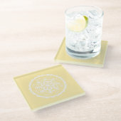 羊皮紙マンダラ ガラスコースター (アングル)