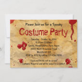 羊皮紙ヴィンテージ血の衣装パーティー 招待状