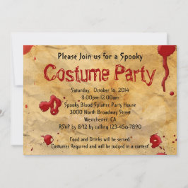 羊皮紙ヴィンテージ血の衣装パーティー 招待状