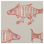羊皮紙上の中世の歩く魚 ファブリック (クローズアップ)
