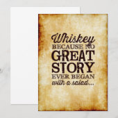 羊皮紙風5x7テーブルサイン　酒は故あってこそ 招待状 (正面/裏面)