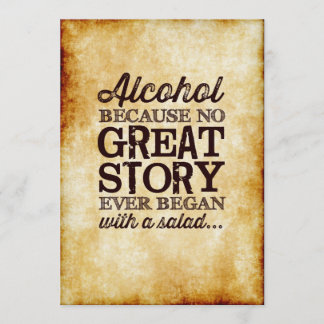 羊皮紙風5x7 テーブルサイン アルコールがあってこそ 招待状