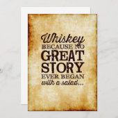 羊皮紙風5x7 テーブルサイン ウイスキー Because 招待状 (正面/裏面)
