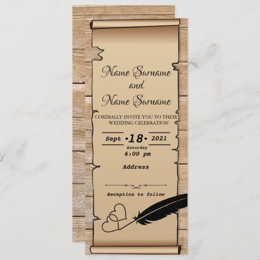 羊皮紙 招待状 (正面/裏面)