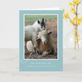 羊空白のと山羊の友情ノートカード カード (黄色い花)