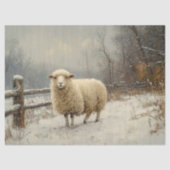 羊素朴の冬の風景の切り離し 薄葉紙 (正面)