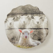 羊素朴ベビーラムバーラップ ラウンドクッション (裏面)