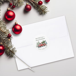 羊素朴ヴィンテージ赤トラック ラウンドシール