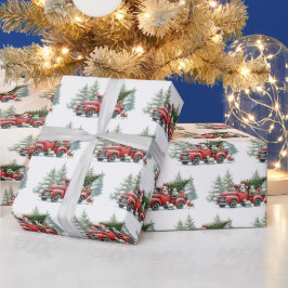 羊素朴ヴィンテージ赤トラック ラッピングペーパー