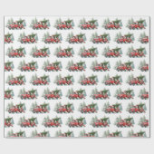 羊素朴ヴィンテージ赤トラック ラッピングペーパー (フラット)