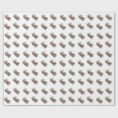 羊素朴ヴィンテージ赤トラック ラッピングペーパー (フラット)