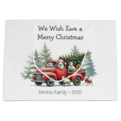 羊素朴ヴィンテージ赤トラック ラージペーパーバッグ (正面)