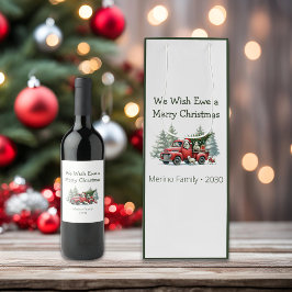 羊素朴ヴィンテージ赤トラック ワインギフトバッグ