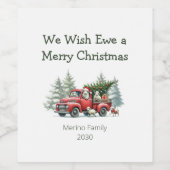 羊素朴ヴィンテージ赤トラック ワインラベル (シングルラベル)