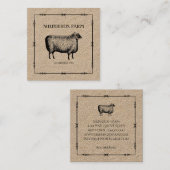 羊素朴鉄矢クラフトカスタムファームロゴ スクエア名刺 (正面/裏面)