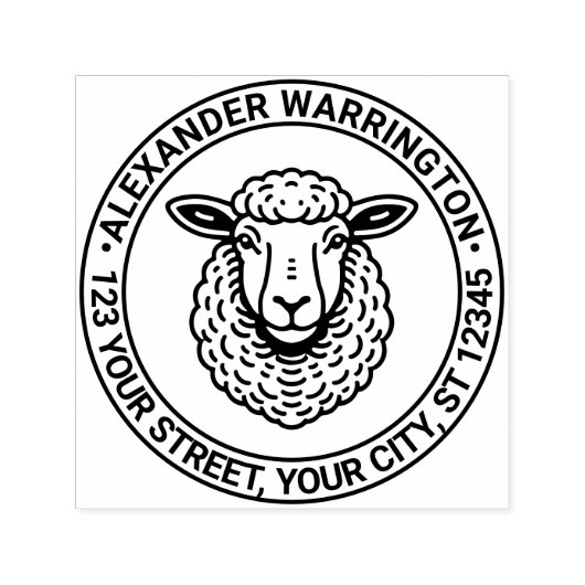羊素朴頭名差出人住所 セルフインキングスタンプ (デザイン)