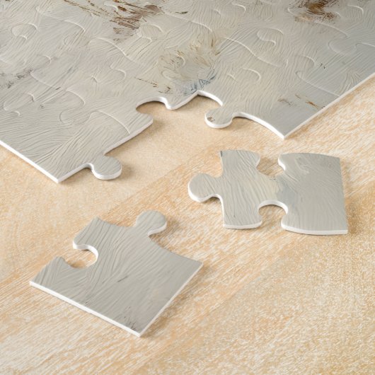 羊素朴風光明媚な冬の風景 ジグソーパズル (側面)