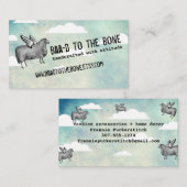 羊翼編飛んでいる集機編み物編集機 名刺 (正面/裏面)