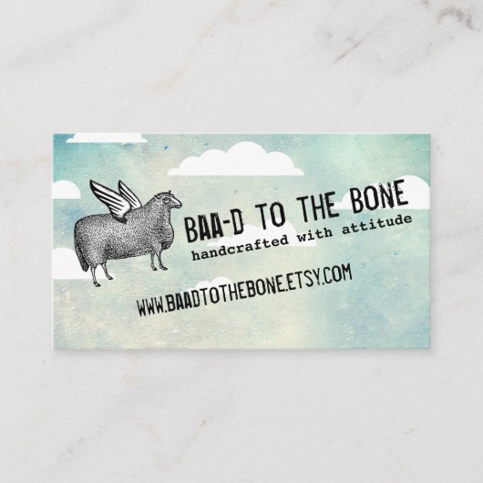 羊翼編飛んでいる集機編み物編集機 名刺 (正面)