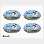 羊蔵書票 楕円形シール (シート)