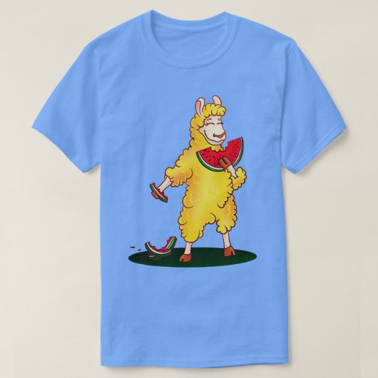 羊食べのスイカ Tシャツ (デザイン正面)