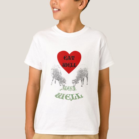 羊食べはよく眠る Tシャツ (正面)