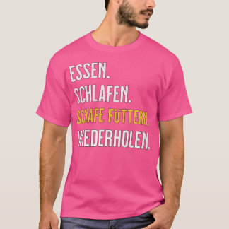 羊食べ眠食べ物を与え羊 Tシャツ