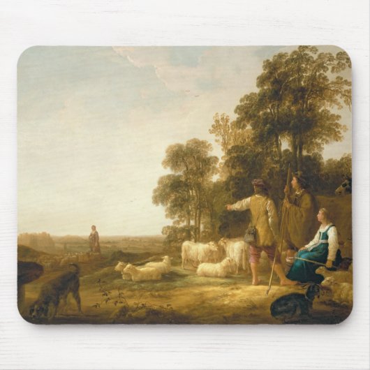 羊飼いおよびShepherdessesとの景色 マウスパッド (正面)