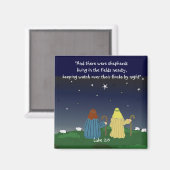 羊飼いが羊の群れを見ている マグネット (正面/裏面)