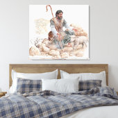 羊飼いが羊を見つけるイラストレーション失った。 キャンバスプリント (インサイチュ (寝室))