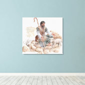 羊飼いが羊を見つけるイラストレーション失った。 キャンバスプリント (インサイチュ (ウッドフロア))