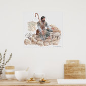 羊飼いが羊を見つけるイラストレーション失った。 ポスター (キッチン)