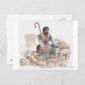 羊飼いが羊を見つけるイラストレーション失った。 ポストカード (正面/裏面)