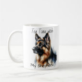 羊飼いとお茶の時間モダン コーヒーマグカップ (左)