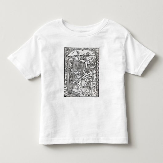 羊飼いのカレンダーからの8月、 トドラーTシャツ (正面)