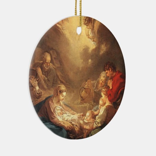 羊飼いのクリスマスの出生場面崇敬 セラミックオーナメント (右)