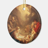 羊飼いのクリスマスの出生場面崇敬 セラミックオーナメント (左)