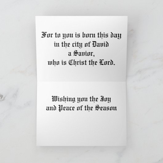 羊飼いのクリスマスカードの崇拝 シーズンカード (内部)