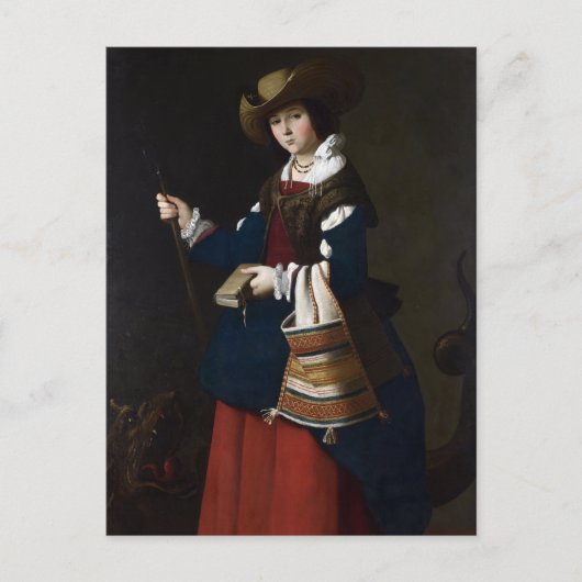 羊飼いの女性としての聖マーガレット ポストカード (正面)