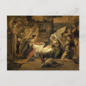 羊飼いの崇拝ファインアートクリスマス シーズンポストカード (正面)